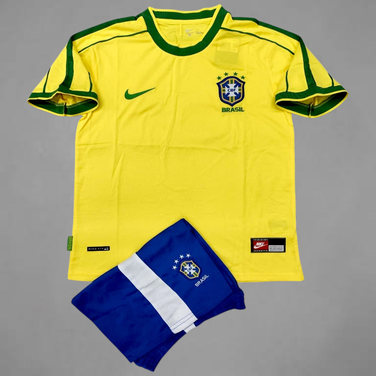 Brazil Home 1998 Retro Set Jersey