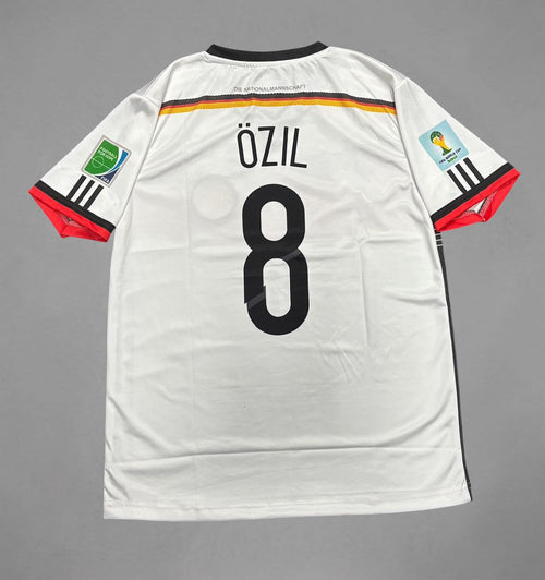 Germany Home 2014 Özil Retro Embroidery Jersey