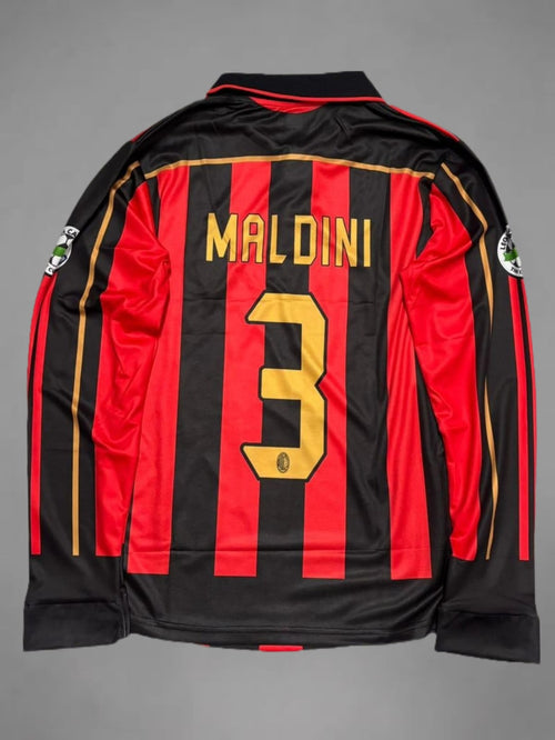 AC Milan Home 06/07 Maldini Retro Embroidery Full Sleeve Jersey