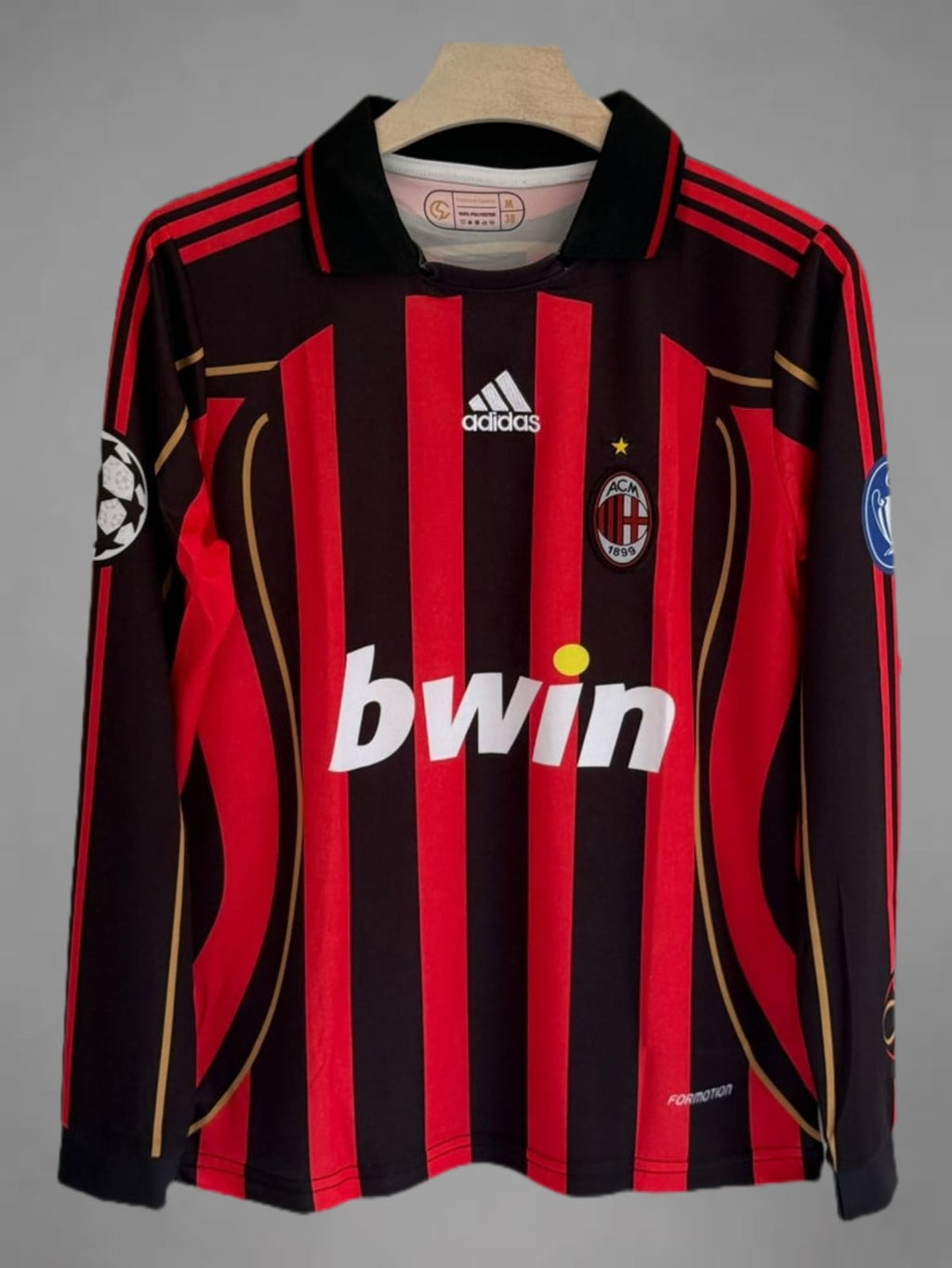 AC Milan Home 06/07 Maldini Retro Embroidery Full Sleeve Jersey