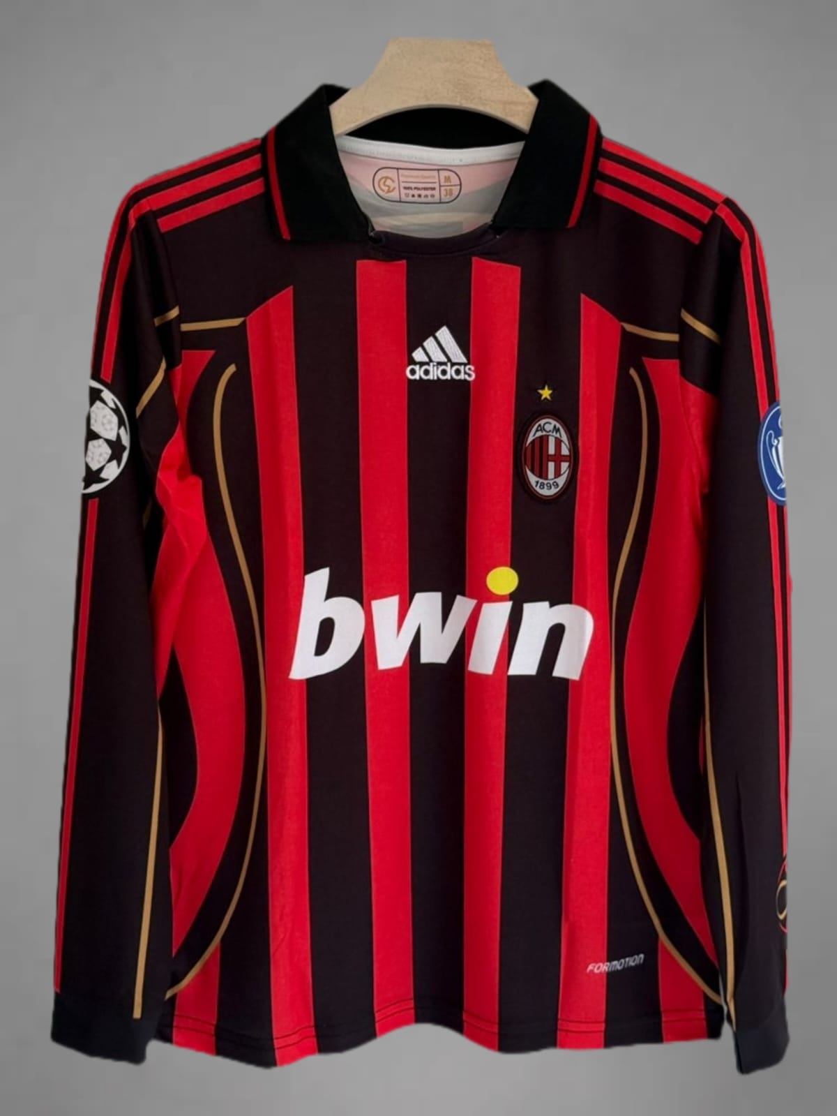 AC Milan Home 06/07 Maldini Retro Embroidery Full Sleeve Jersey