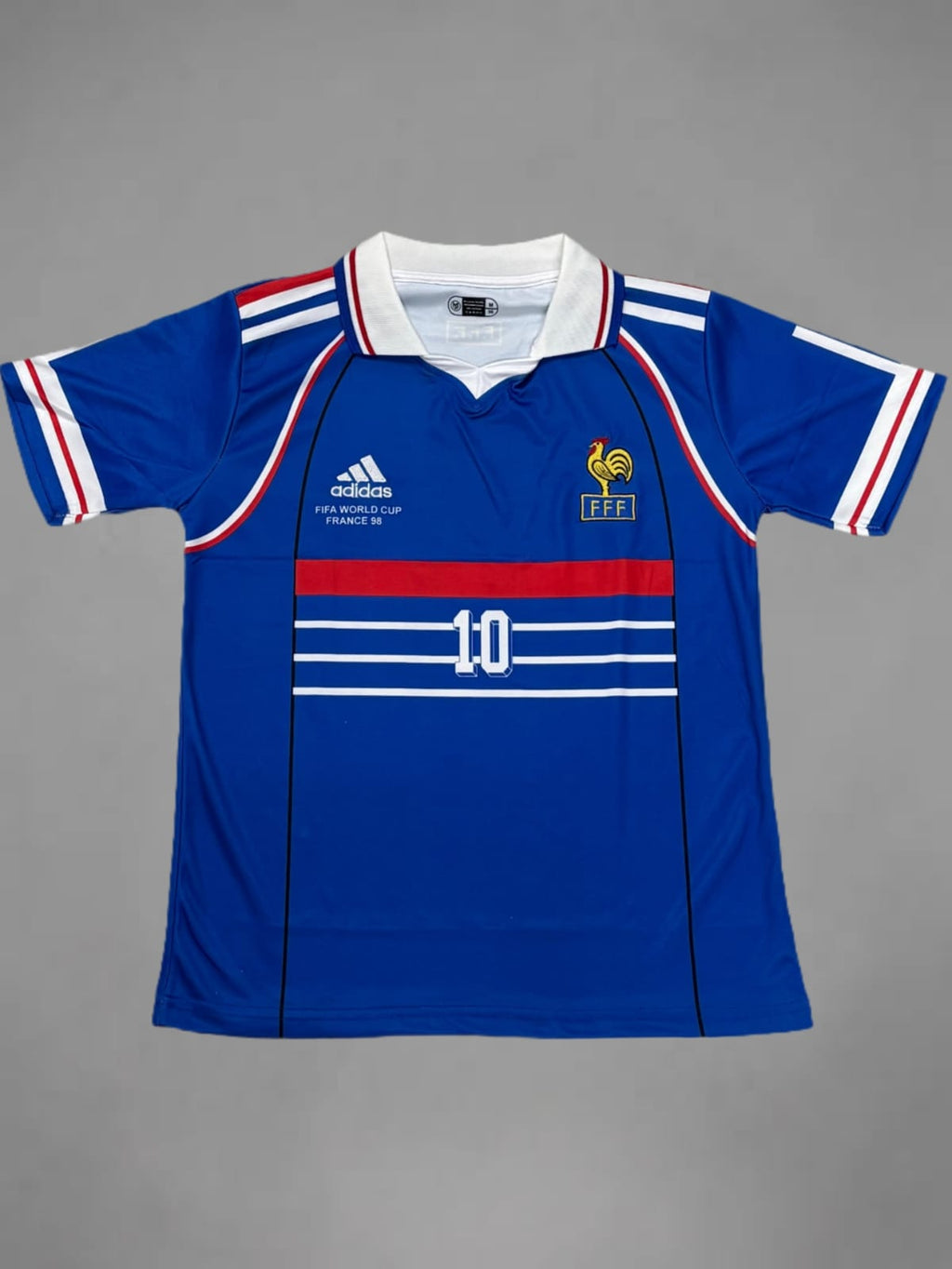 France Home 1998 Zidane Retro Embroidery Jersey
