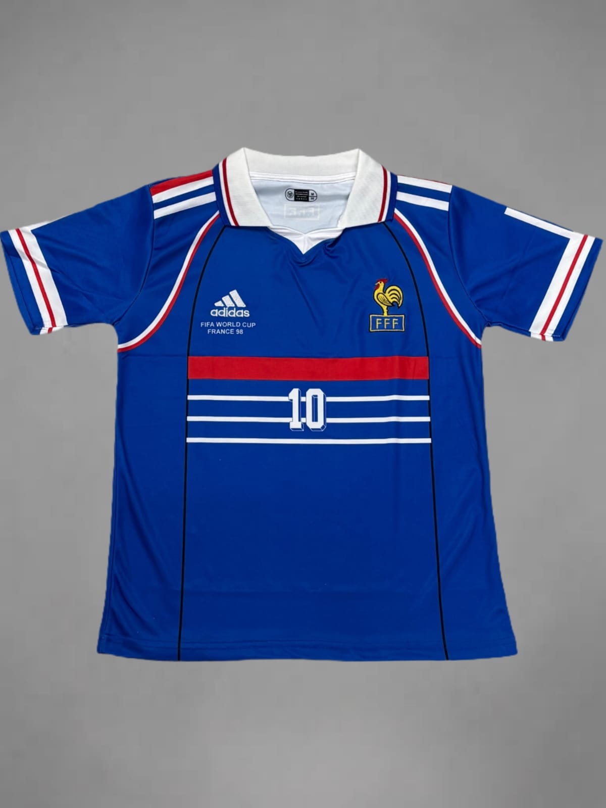 France Home 1998 Zidane Retro Embroidery Jersey