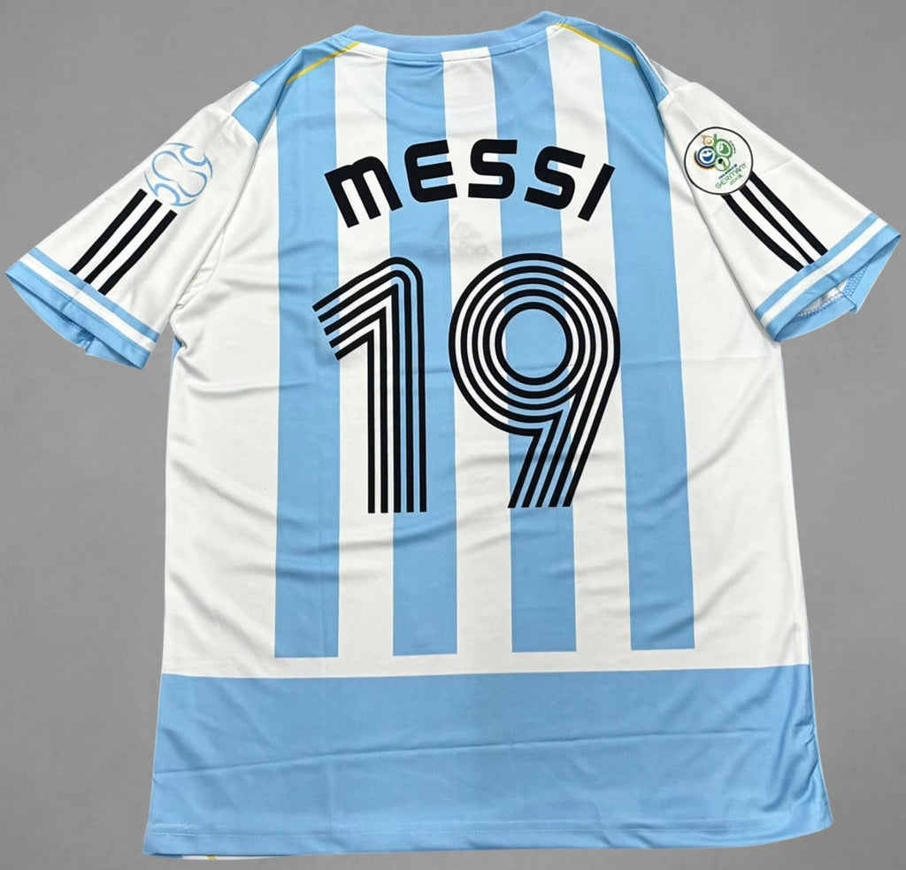 Argentina Home 2006 Messi Retro Embroidery Jersey