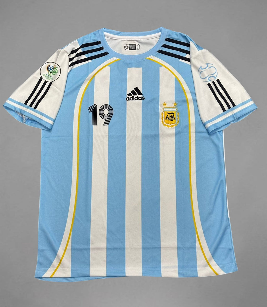 Argentina Home 2006 Messi Retro Embroidery Jersey